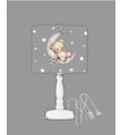 Minibabyrooms Ayda Uyuyan Ayıcık Desenli Ahşap Oyma Ayak Abajur