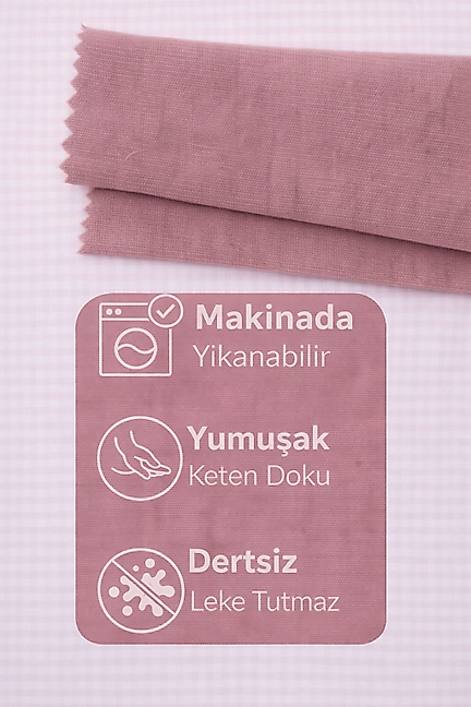 PerdeYap Kadife Dokulu Pudra Kırlent Yastık Kılıfı ( 2 Adet )