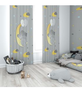 Minibabyrooms Ayda Fil ve Balonlar Temalı Fon Perde