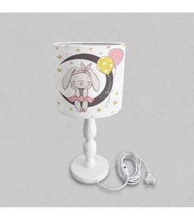 Minibabyrooms Ayda Sevimi Tavşan Desenli Ahşap Oyma Ayak Abajur