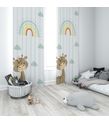 Minibabyroom Gökkuşağı ve Zürafa Temalı Fon Perde