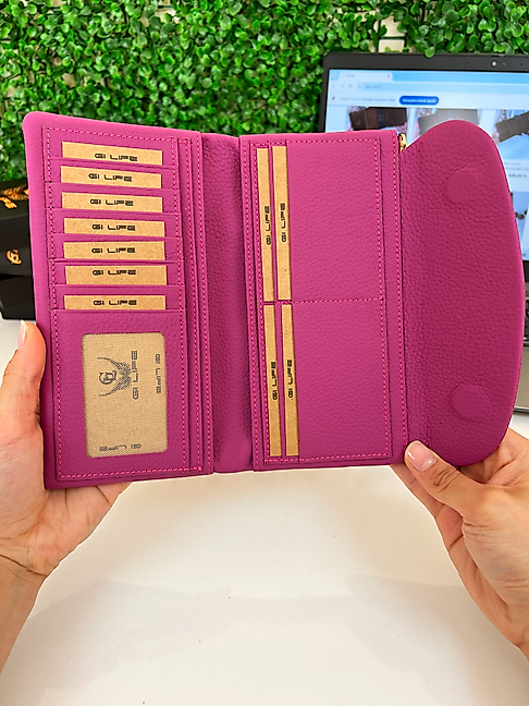 Leorina 2049 Pembe Cüzdan Telefon Bölmeli