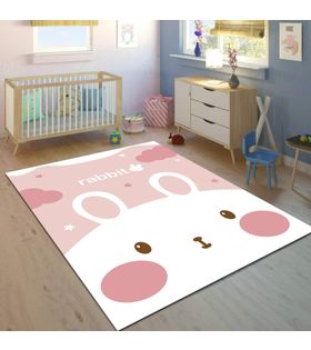 Minibabyrooms Sevimli Tavşan Desenli 8 mm Kalınlıkta Çocuk Odası Halısı