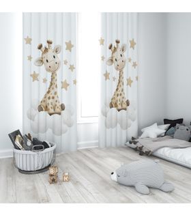 Minibabyrooms Sevimli Zürafa Temalı Fon Perde