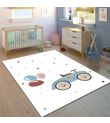 Minibabyrooms Klasik Araba ve Balonlar Desenli 8 mm Kalınlıkta Çocuk Odası Halısı