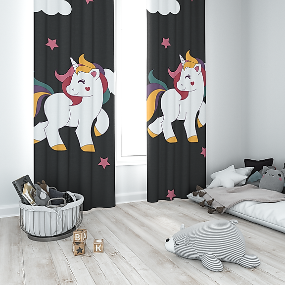 Minibabyrooms Unicorn Temalı Fon Perde