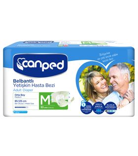 Canped Belbantlı Polietilen Yetişkin Hasta Bezi Orta (M) - 120 Adet