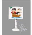Minibabyrooms Korsan Desenli Ahşap Oyma Ayak Abajur