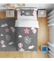 Minibabyrooms Pembe Yıldızlı Fil Temalı Nevresim Takımı