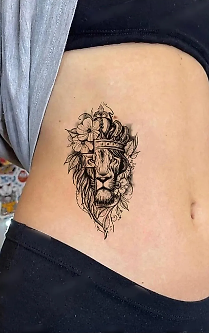 Aslan Kral Göğüs Arası, Bilek, Kol, Bacak Geçici Dövme, Tattoo