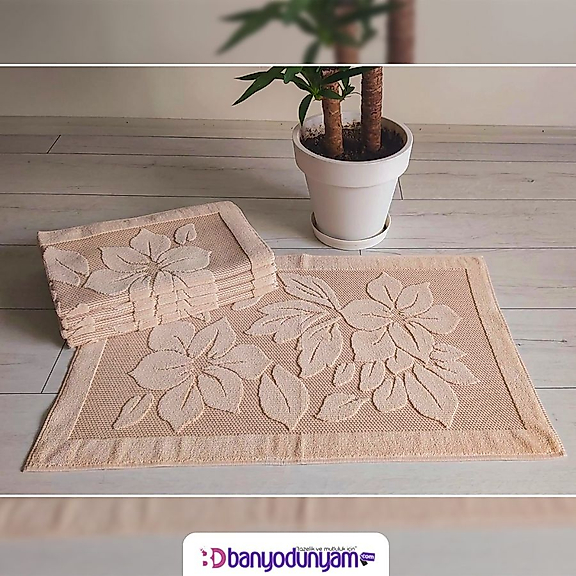 Yaprak Desen Tekli Banyo Paspası (60x90cm)