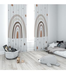 Minibabyrooms Gökkuşağı 2 Temalı Fon Perde