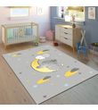 Minibabyrooms Ayda Fil ve Balonlar Desenli 8 mm Kalınlıkta Çocuk Odası Halısı