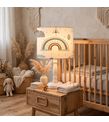 Minibabyrooms Seksek Gökkuşağı Desenli Ahşap Oyma Ayak Abajur