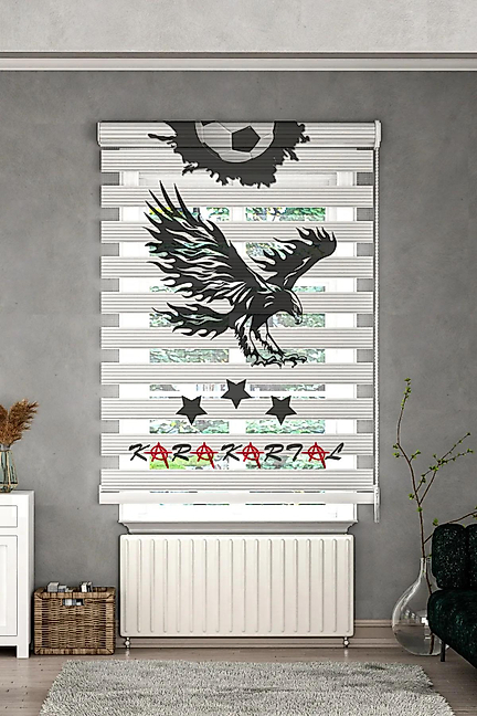 Minibabyrooms Karakartal Desenli Zebra Perde