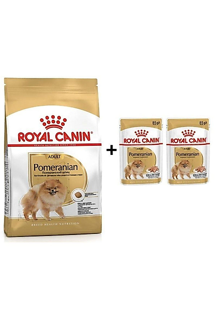 Royal Canın Pomeranian Yetişkin Köpek Maması 1,5 Kg + 2 Adet Yaş Mama Hediye