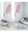 Minibabyrooms Pembe Unicorn ve Gökkuşağı Temalı Fon Perde