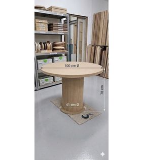 BOHEM TARZI BOYANABİLİR HAM MDF YUVARLAK MASA ( 100 CM X 78 CM )