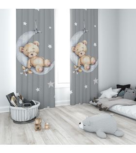 Minibabyrooms Ayda Uyuyan Ayıcık Temalı Fon Perde