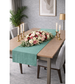 PerdeYap Kadife Dokulu Mint Renk Ada Serisi Runner 40 x 140 cm