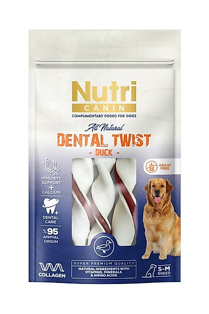 Nutri Dental Twist Ördekli Diş Sağlığı Köpek Ödülü 80 Gr