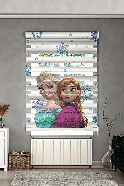 Minibabyrooms Elsa ve Anna Temalı Çocuk Odası Zebra Perde