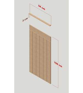 54 cm Genişlik x 105 cm Ham mdf Duvar paneli ( 10 mm kalınlık )