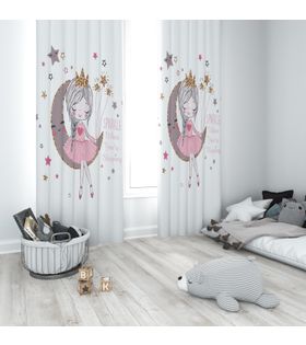 Minibabyrooms Ayda Oturan Kız Temalı Fon Perde