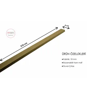 İskandinav Duvar Çıtası 10 Mm (Kalinlik) 4 Cm (En) X 210 Cm (Boy)ham Mdf ( 1 Boy )