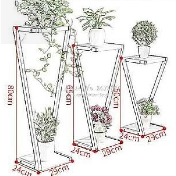 Dekoratif 6 raflı çiçeklik saksı standı