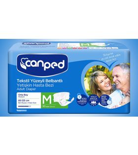 Canped Tekstil Yüzeyli Hasta Alt Bezi Medium | 30’lu Paket