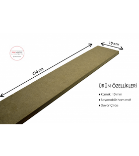 İskandinav Duvar Çıtası 10 Mm (Kalinlik) 10 Cm (En) X 210 Cm (Boy)ham Mdf ( 1 Boy )
