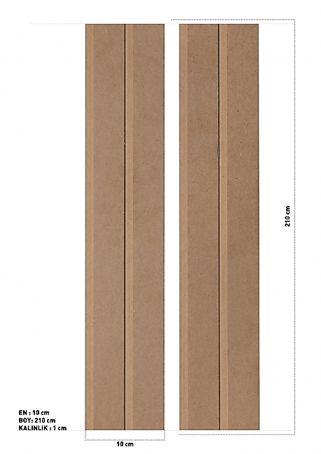 İskandinav Lambri 10 CM Genişlik X 10 mm Kalınlık X 210 cm Uzunlukta Ham Mdf