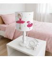 Minibabyrooms Pembe Balerin Kız ve Kuğu Desenli Ahşap Oyma Ayak Abajur