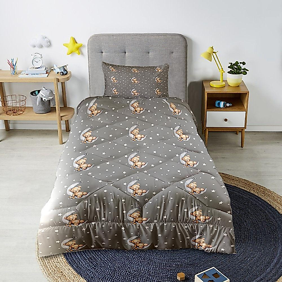 Minibabyrooms Ayda Uyuyan Ayıcık Desenli Kapitone Yorgan