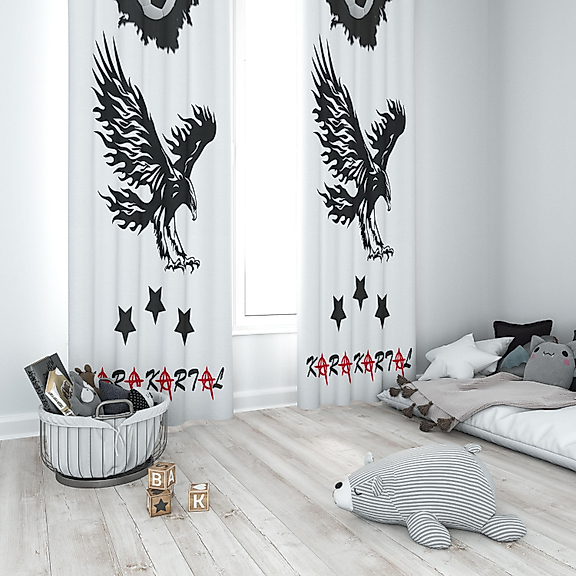 Minibabyrooms Karakartal Temalı Fon Perde