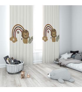 Minibabyrooms Aslan ve Gökkuşağı Temalı Fon Perde