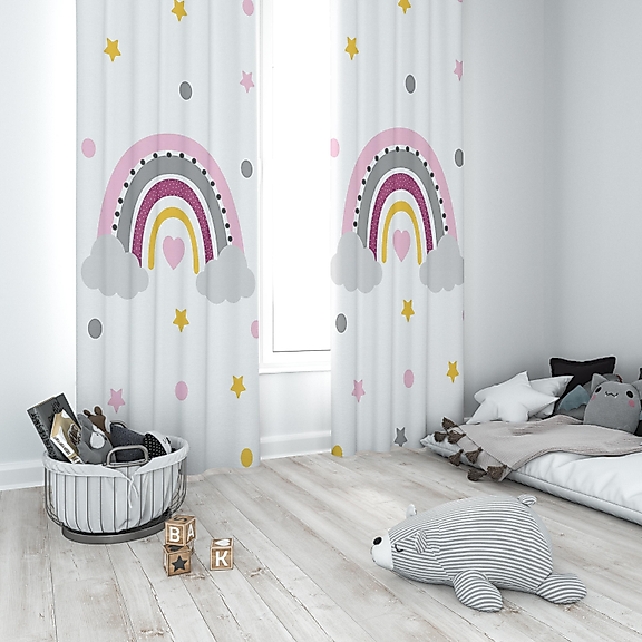 Minibabyrooms Gökkuşağı Temalı Fon Perde