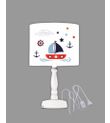 Minibabyrooms Yelkenli Desenli Ahşap Oyma Ayak Abajur