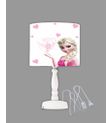 Minibabyrooms Elsa ve Pembe Kalplar Desenli Ahşap Oyma Ayak Abajur