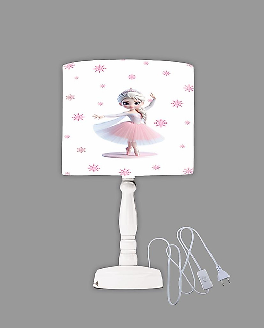 Minibabyrooms Balerin Elsa Desenli Ahşap Oyma Ayak Abajur