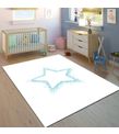 Minibabyrooms Yeşil Yıldız Desenli 8 mm Kalınlıkta Çocuk Odası Halısı