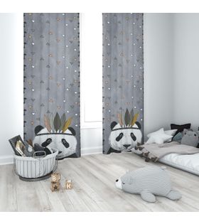 Minibabyrooms Kızılderili Panda Temalı Fon Perde