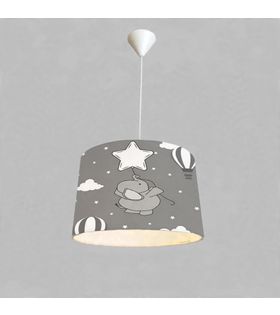 Minibabyroom Beyaz Yıldızlı Fil Temalı Çocuk Odası Sarkıt Avize