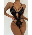 Şık Siyah Dantelli Babydoll Gecelik TM1297