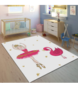 Minibabyrooms Pembe Balerin Kız ve Kuğu Temalı 8 mm Kalınlıkta Çocuk Halısı