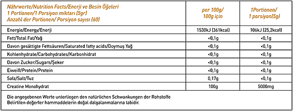 Thor Nutrition 300gr Creatine 60 servis Mango Aromalı