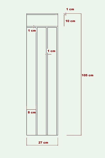 27 cm Genişlik x 105 cm Ham mdf Duvar paneli ( 10 mm kalınlık )