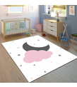 Minibabyrooms Ay Yıldız Bulut Desenli 8 mm Kalınlıkta Çocuk Odası Halısı