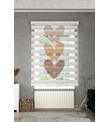 Minibabyrooms Kahverenkli Kalplar Desenli Zebra Perde